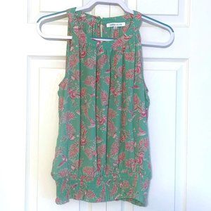 Rose + Olive Sleeveless Scoop Neck Smocked Blouse